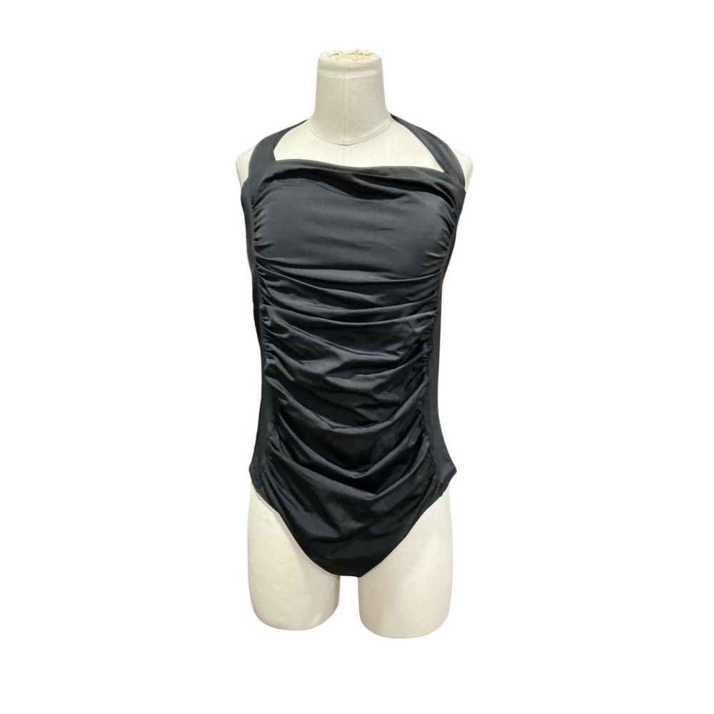 Boden Support Ruched‎ Halter One Piece Swimsuit Tummy Control Swimwear